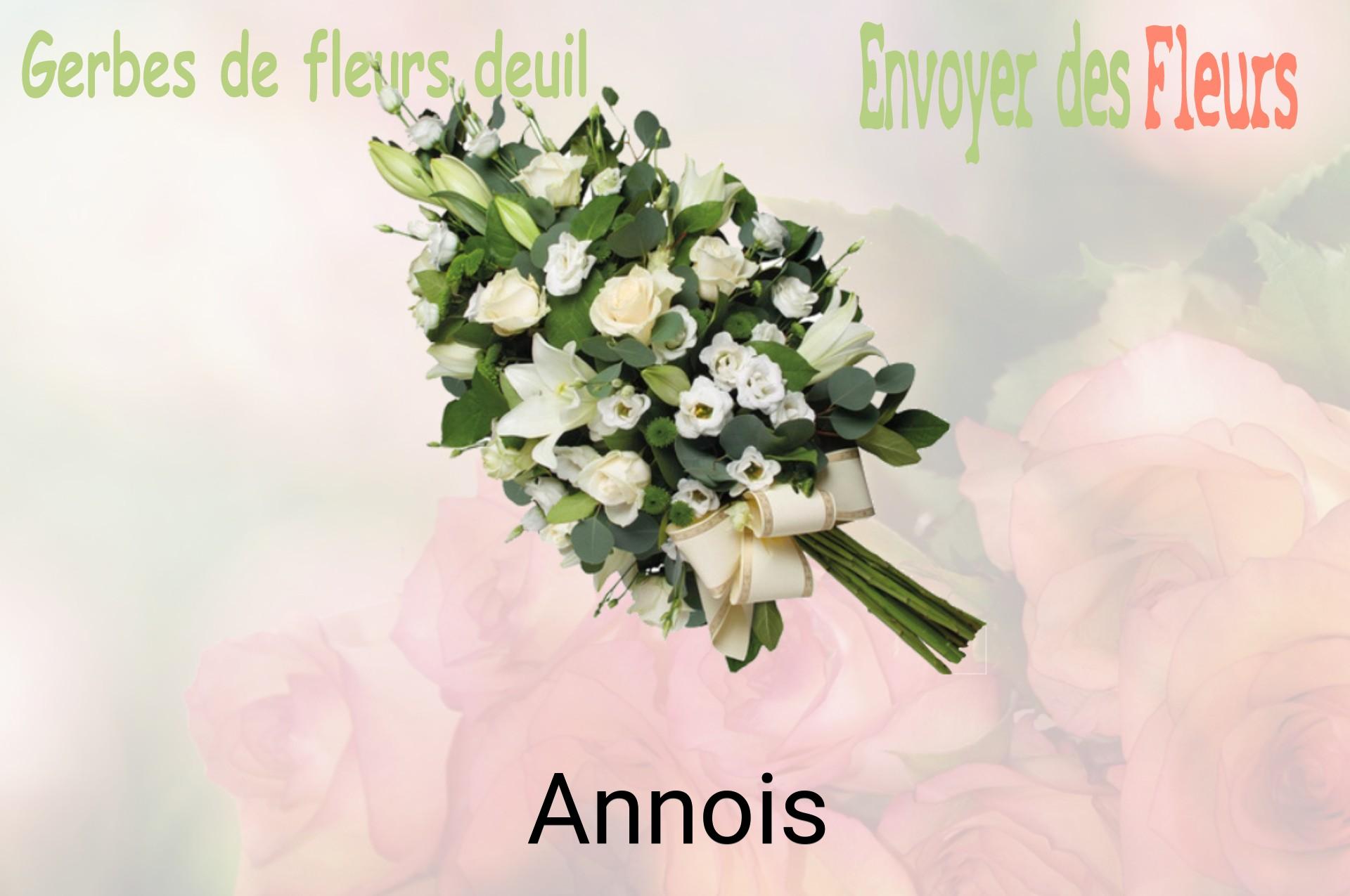 Gerbe de fleurs de deuil livrée à Annois